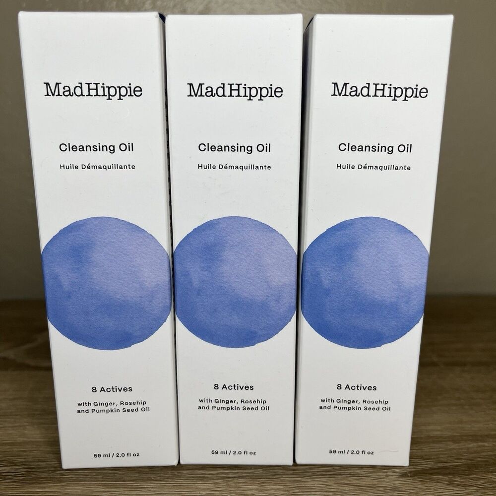 Three Mad Hippie Cleansing Oil Deep Cleansing Facial Cleanser Makeup Remover 2oz
